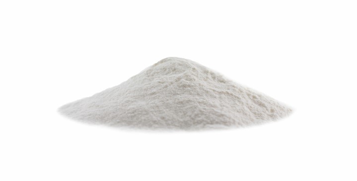 Collagen powder isolated on white background. with clipping path